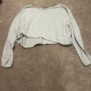 Brandy Melville Light Gray Cropped Sweatshirt